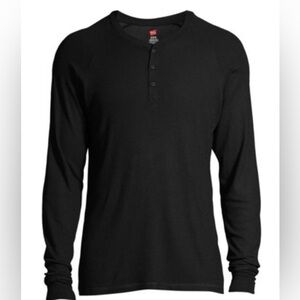 Hanes Men’s Ultrasoft Ribbed Modal Stretch Henley Pajama Top